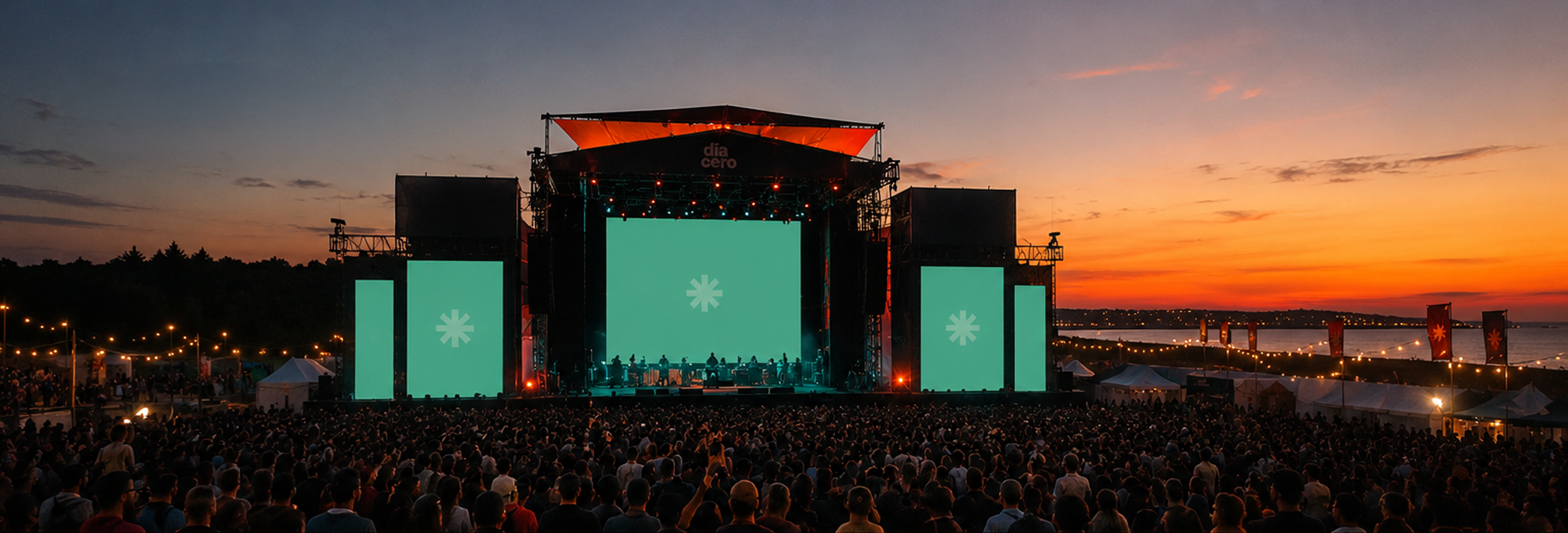 Escenario principal del festival DÍA CERO frente al mar